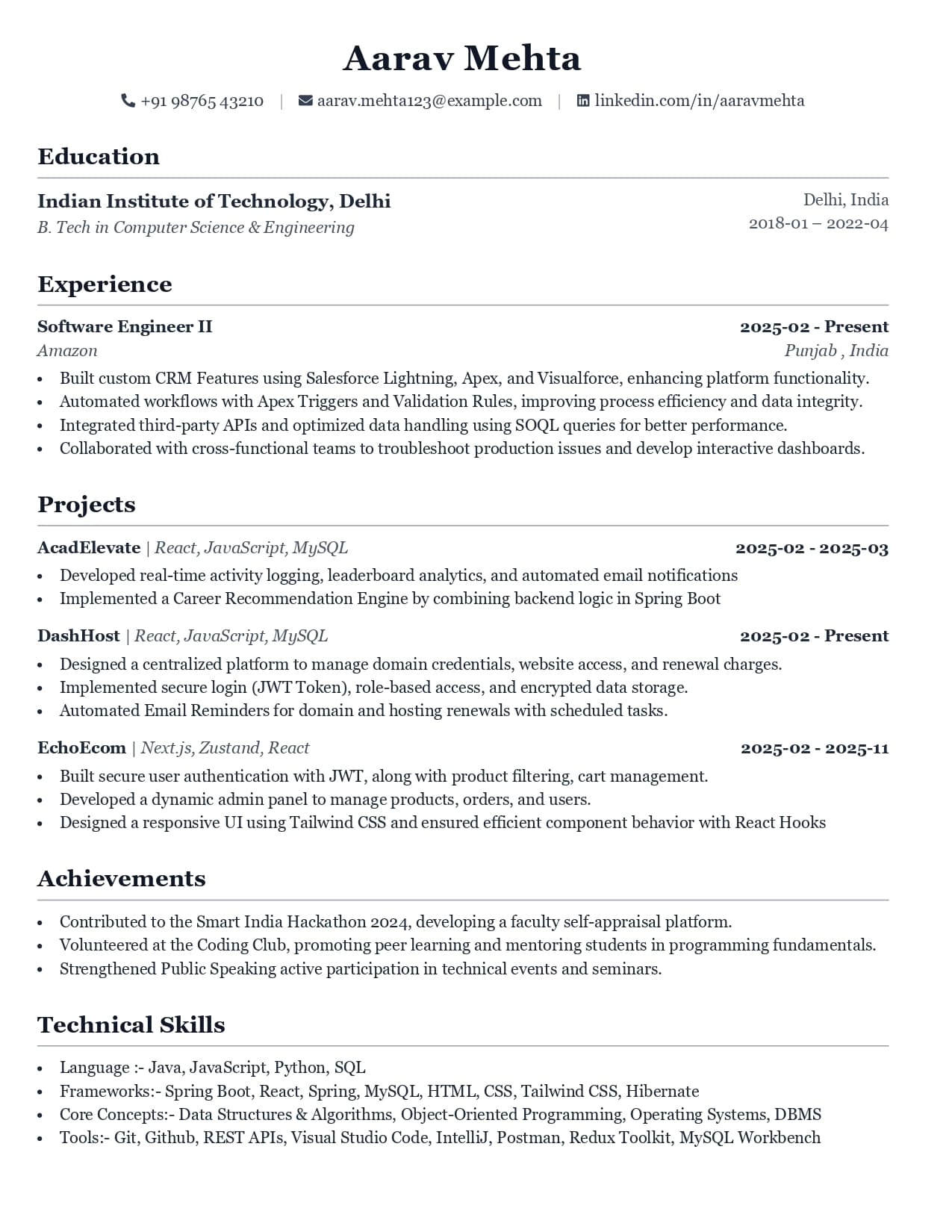 Resume Template Preview