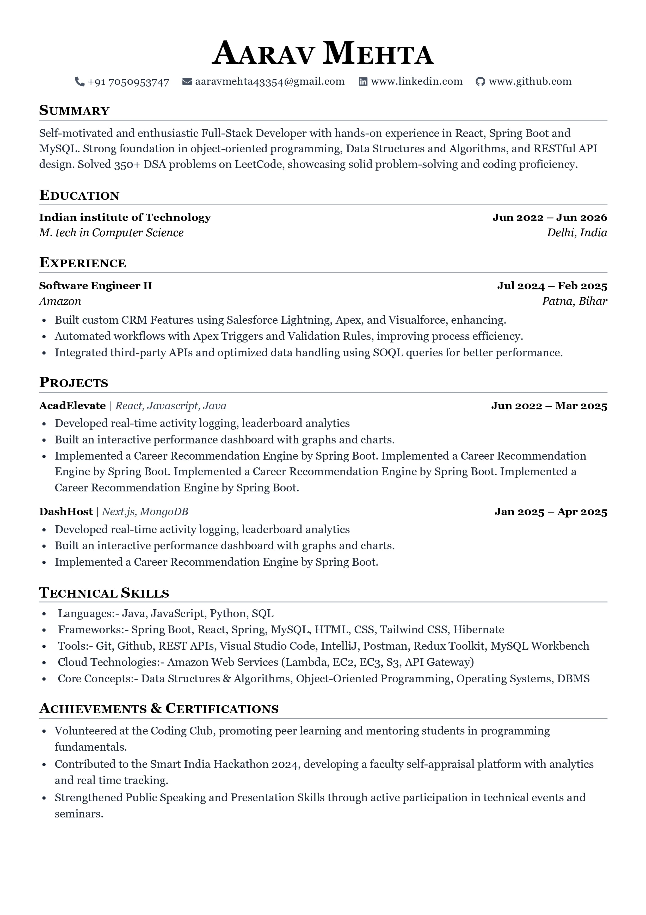 Resume Template Preview