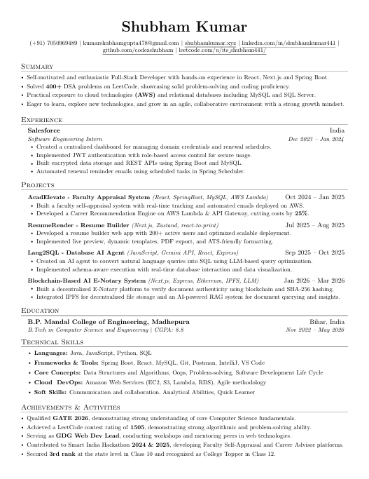 Resume Template Preview